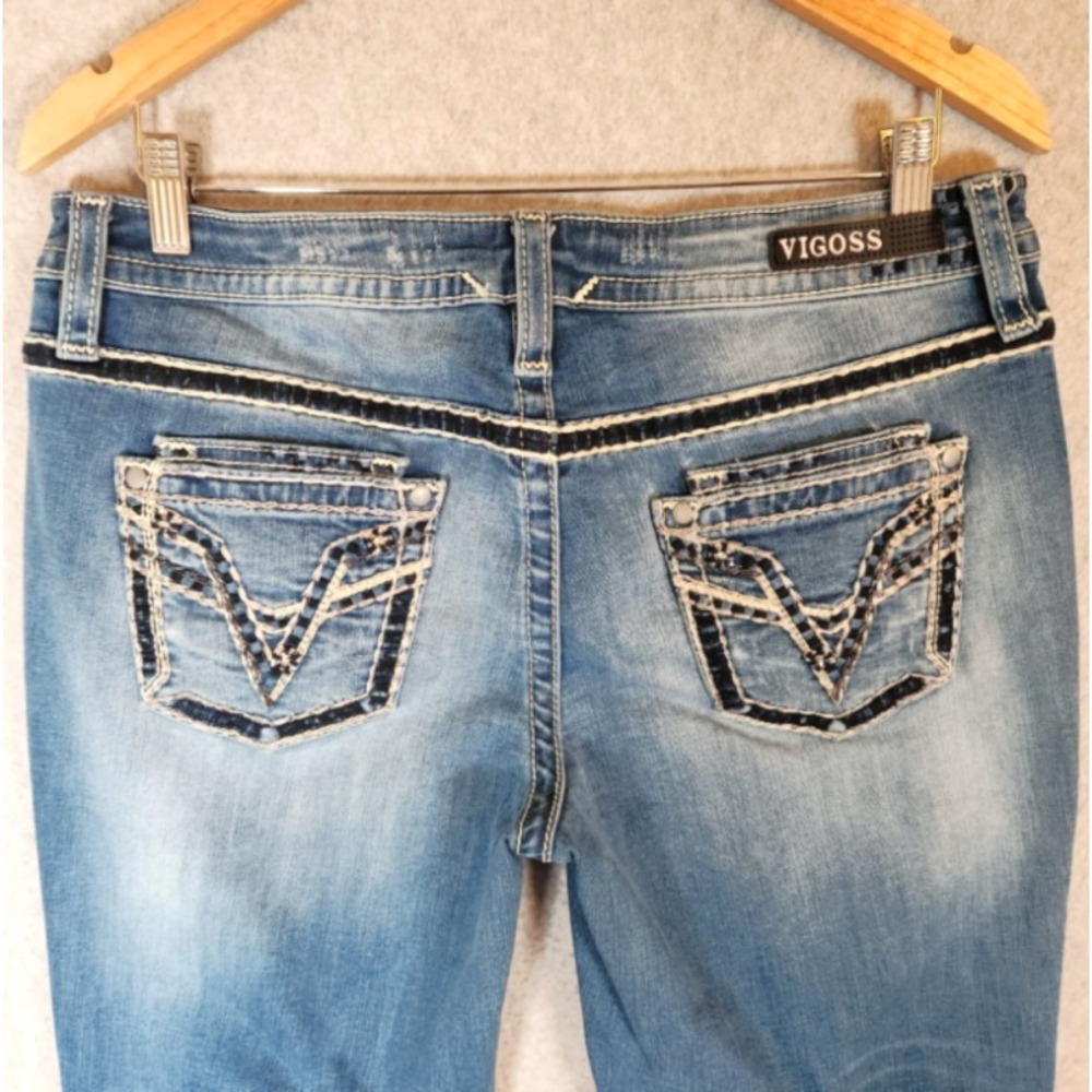 Vigoss Dublin Crop Straight Jeans Women's Size 11/12 Heritage Fit Thick Stitch - Picture 5 of 12